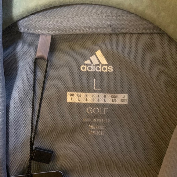 NWT Adidas Gray Golf Long Sleeve Polo Shirt Large - Picture 3 of 5